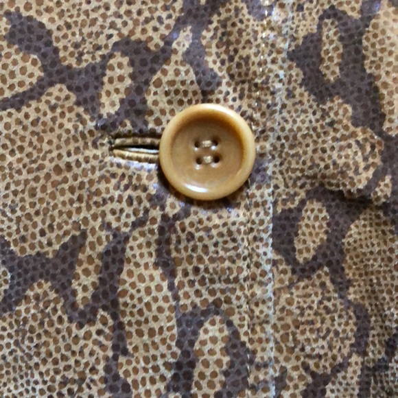 Terry Lewis Luxury Leather Jacket Snake Skin Embossed Tan Brown Size S EUC - Picture 5 of 15